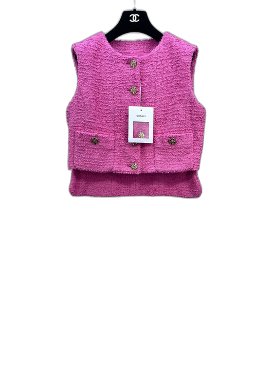 Chanel Spring/Summer Pink Tweed Vest