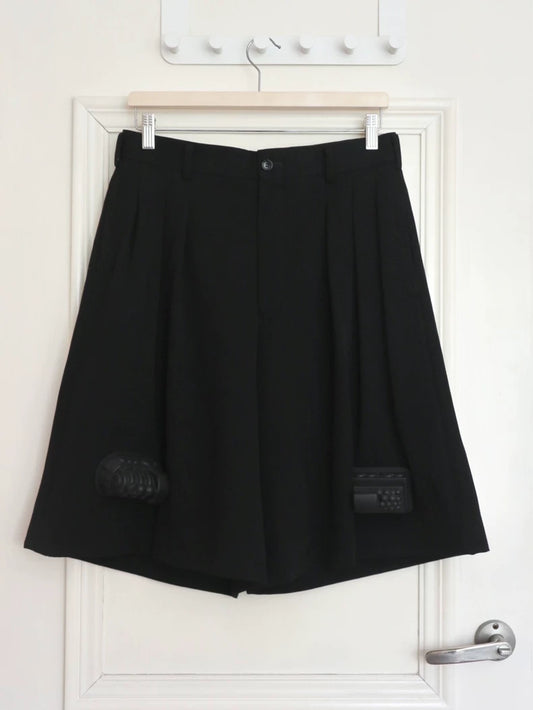 Comme des Garcons Black Pleated Toy Shorts