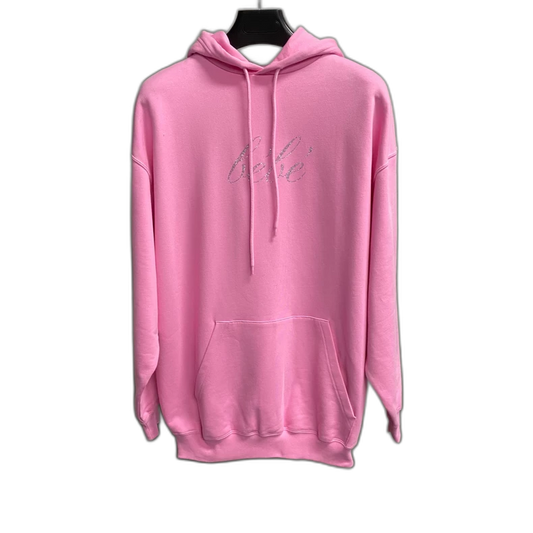 Pink Logo Sweatshirt with Rhinestones