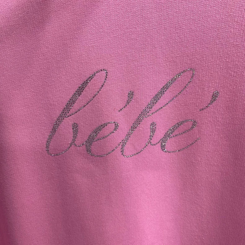 Pink Logo Sweatshirt with Rhinestones