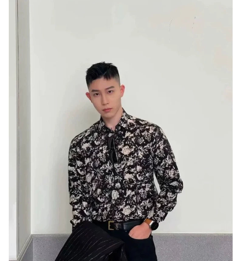 Saint Laurent Floral Silk Shirt for Women