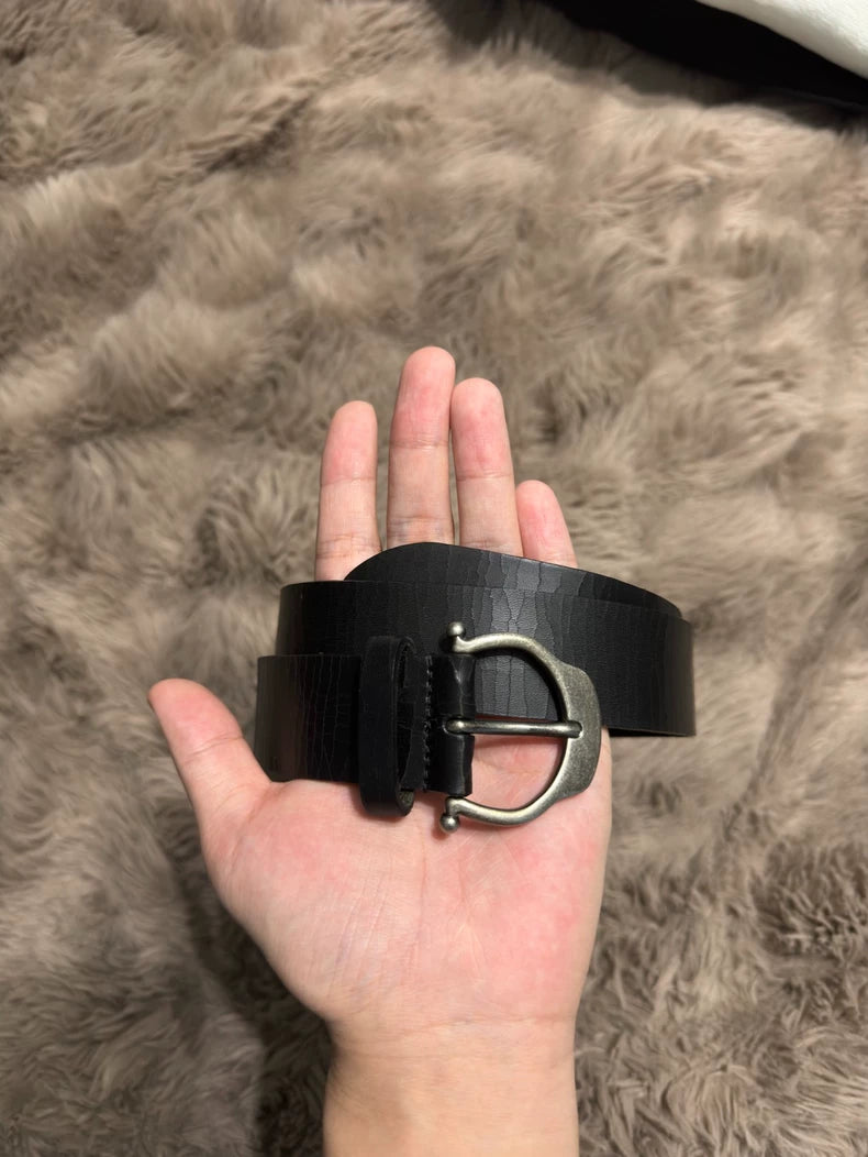 Saint Laurent Cracked Texture Belt Size 85