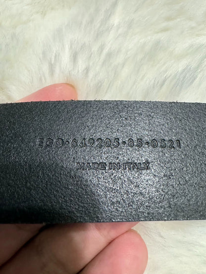 Saint Laurent Cracked Texture Belt Size 85