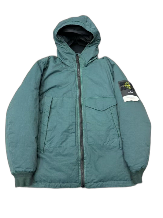 Stone Island Green Hooded Down Jacket