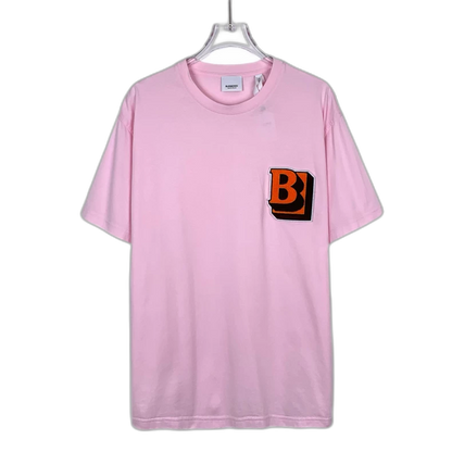 Pink Cotton T-Shirt with Logo