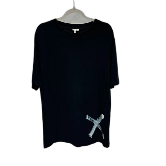 LOEWE Black Dove Print Short-Sleeve Top