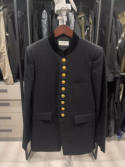 Saint Laurent Black Military Style Jacket