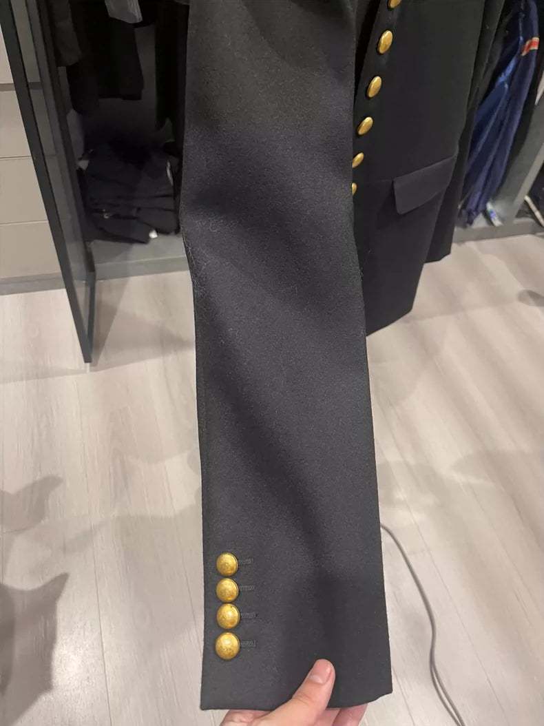 Saint Laurent Black Military Style Jacket