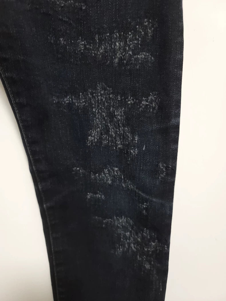 Saint Laurent Distressed Paint Denim Pants