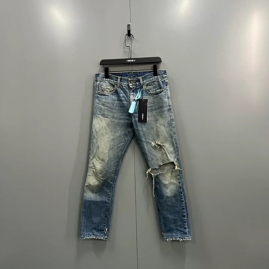Saint Laurent Distressed Slim Fit Jeans