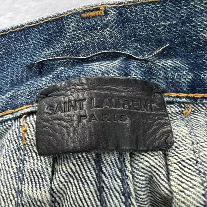 Saint Laurent Distressed Slim Fit Jeans