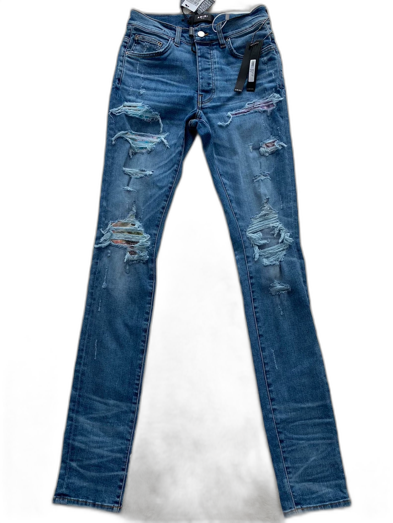 Amiri Distressed Blue Denim Pants