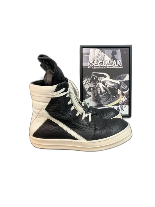 Rick Owens Geobasket Sneakers in Black White-yf