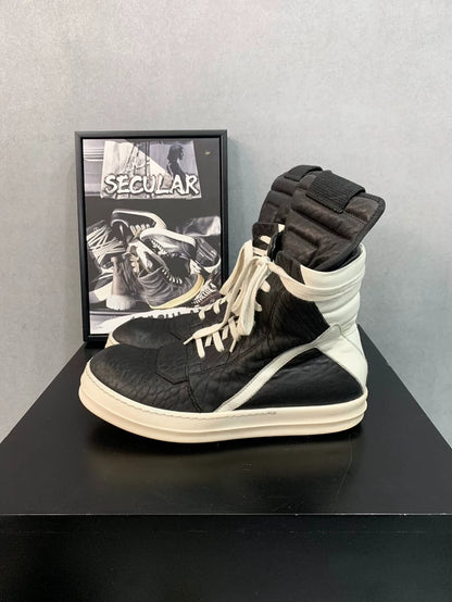 Rick Owens Geobasket Sneakers in Black White-yf