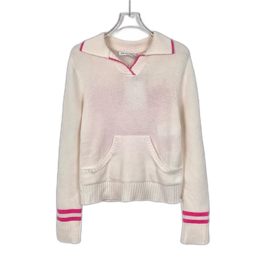 Christian Dior Cream Cashmere Knit Sweater