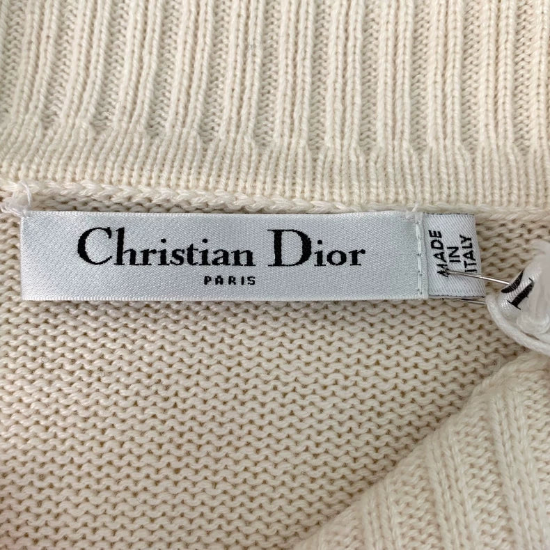 Christian Dior Cream Cashmere Knit Sweater