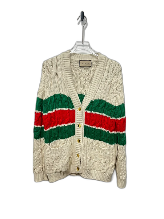 Gucci Green Red Striped Cardigan-zp