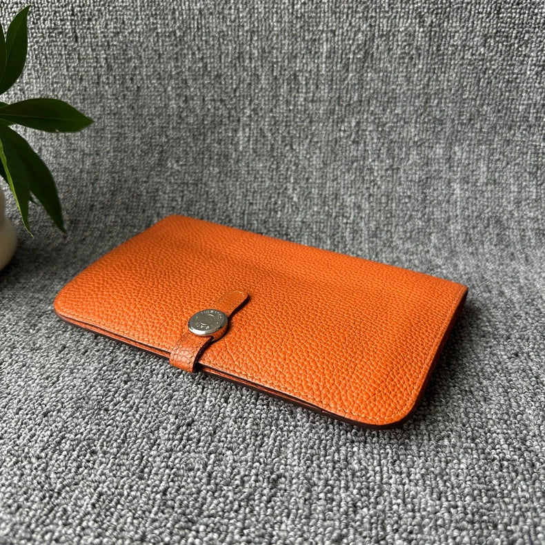 Hermes Dogon Duo Wallet in Feu Orange
