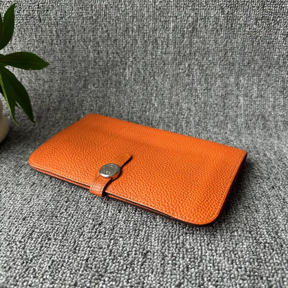 Hermes Dogon Duo Wallet in Feu Orange