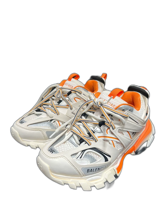 Balenciaga White Orange Track Sneakers-zp