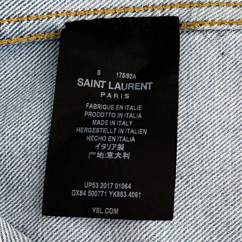 Saint Laurent Blue Denim Jacket Long Sleeve