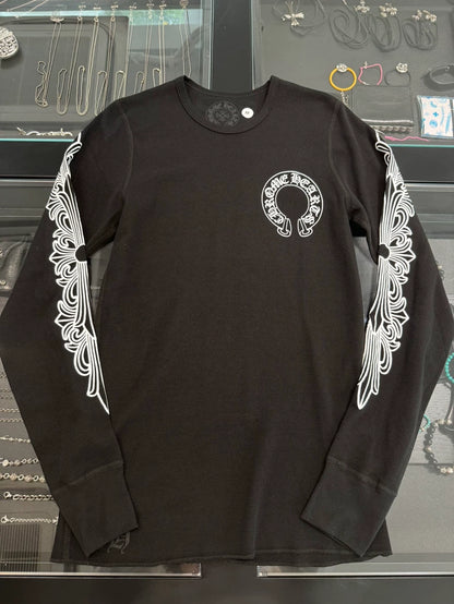 Chrome Hearts Black Waffle Long Sleeve Top-yf