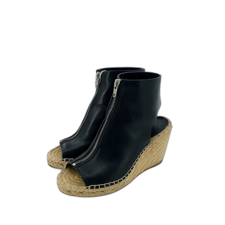 Black Zip Wedge Espadrilles from Celine