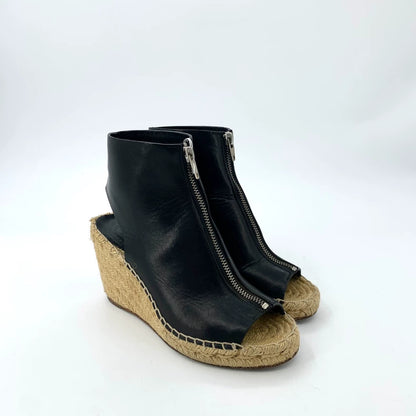 Black Zip Wedge Espadrilles from Celine