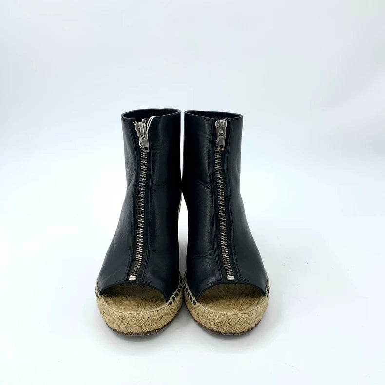 Black Zip Wedge Espadrilles from Celine