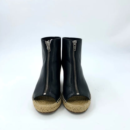 Black Zip Wedge Espadrilles from Celine
