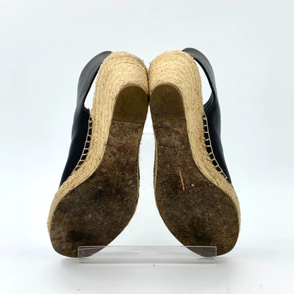 Black Zip Wedge Espadrilles from Celine