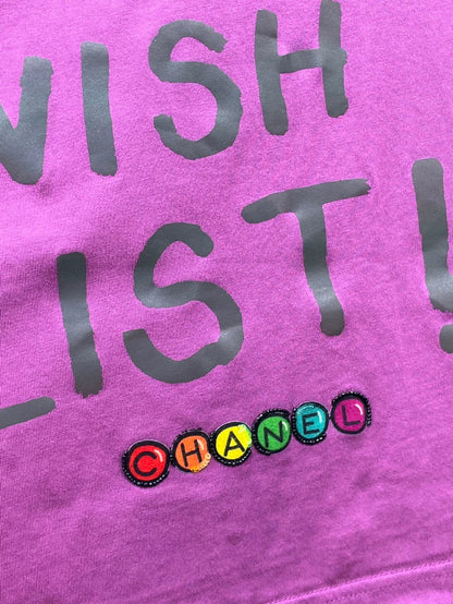 Chanel Purple Long Sleeve Letter T-shirt