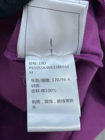 Chanel Purple Long Sleeve Letter T-shirt
