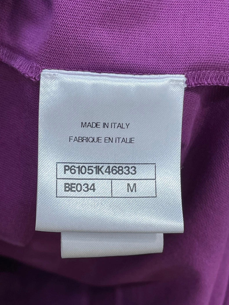 Chanel Purple Long Sleeve Letter T-shirt