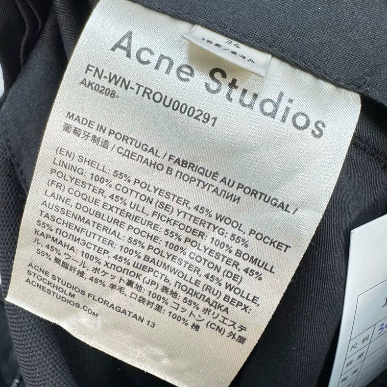 Acne Studios Black Wool Casual Pants-yf