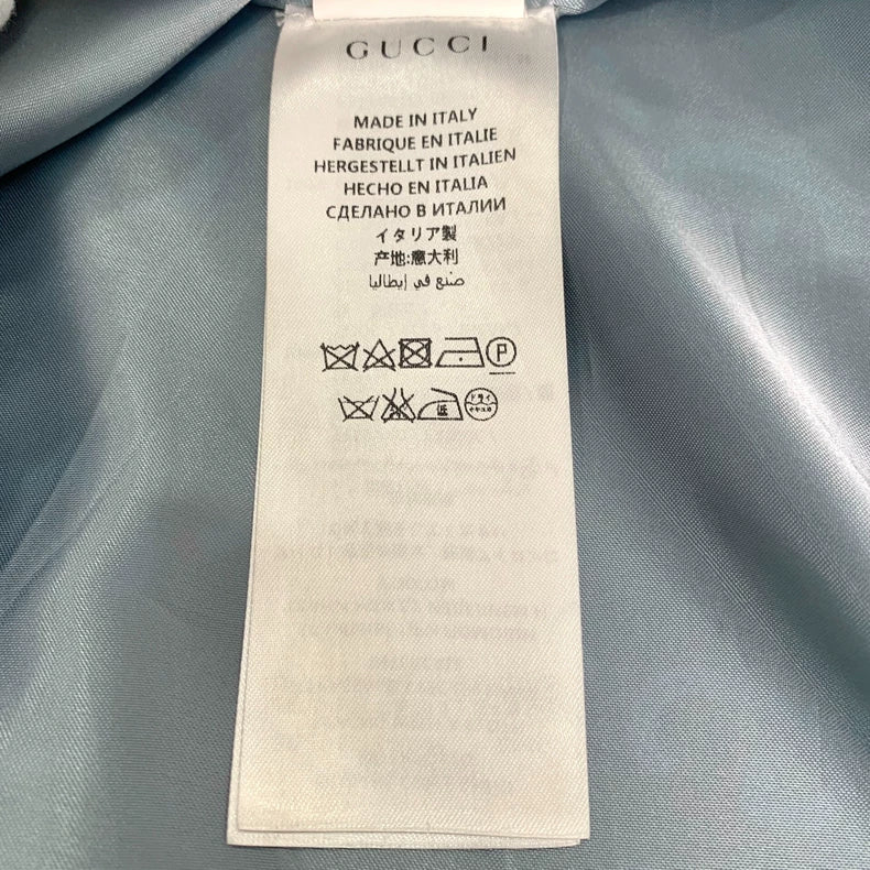 Gucci Black Logo Print Silk Jacket