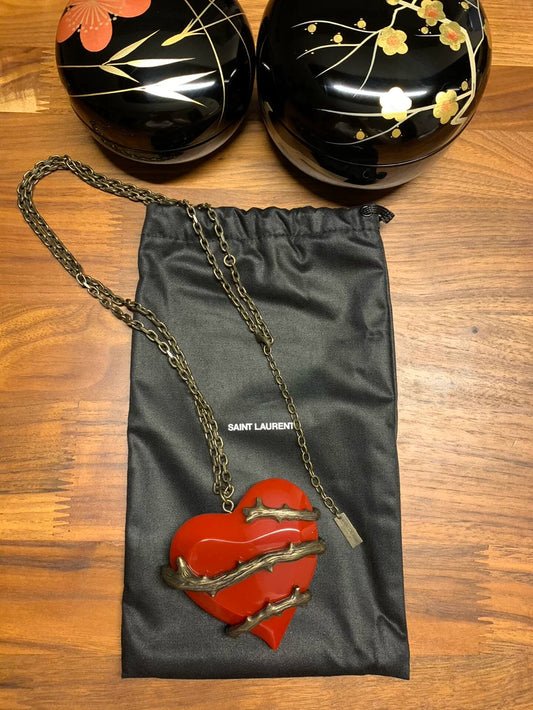 Saint Laurent Heart Necklace with Chain