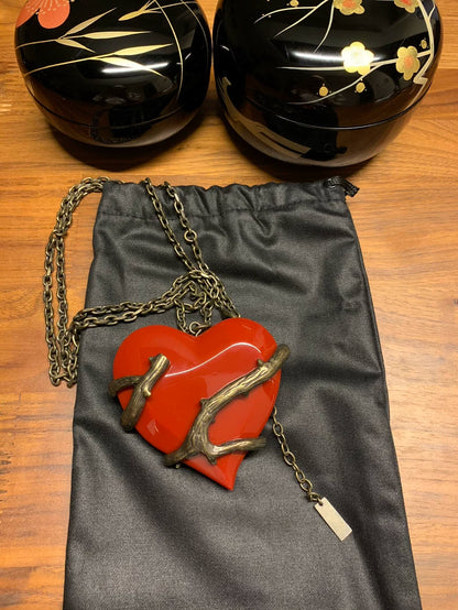 Saint Laurent Heart Necklace with Chain