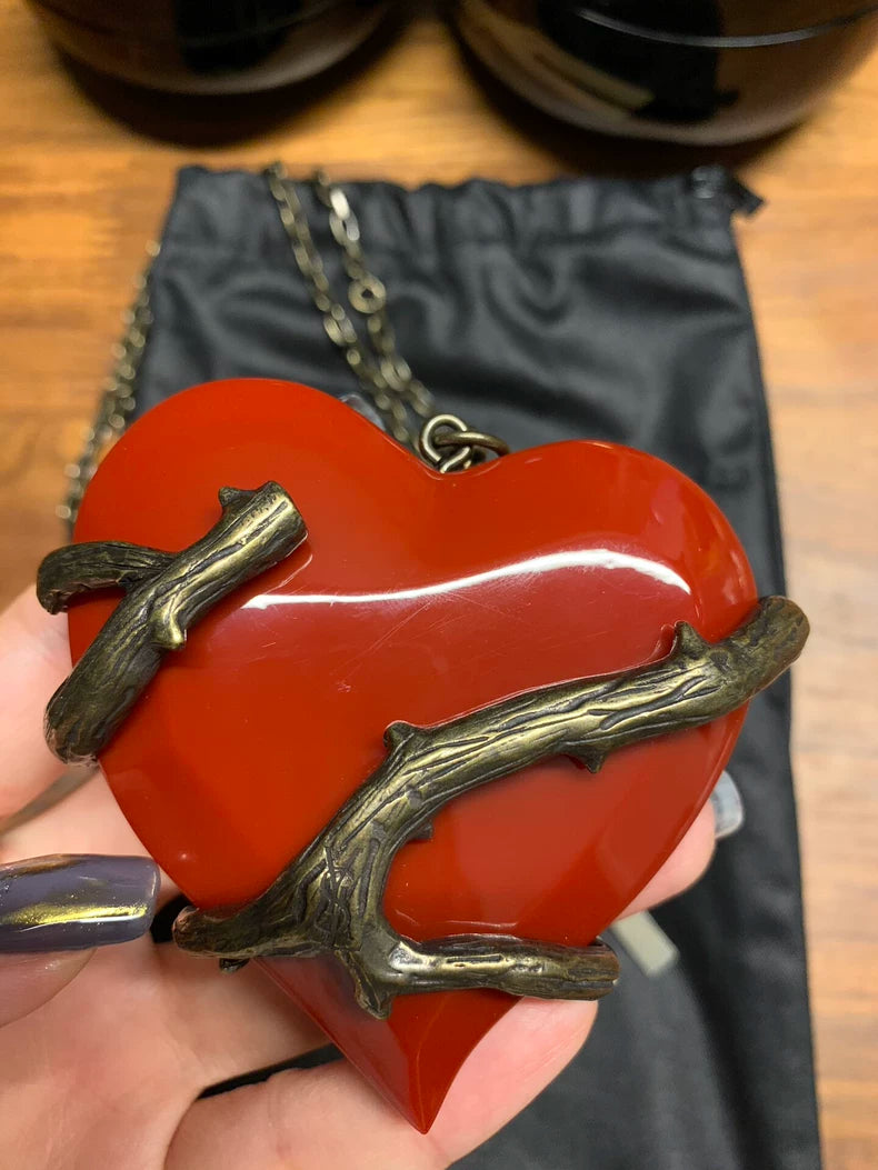 Saint Laurent Heart Necklace with Chain