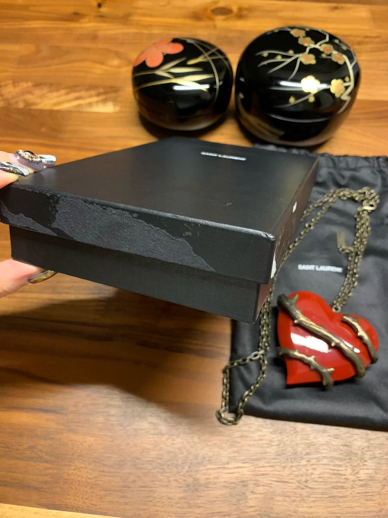 Saint Laurent Heart Necklace with Chain