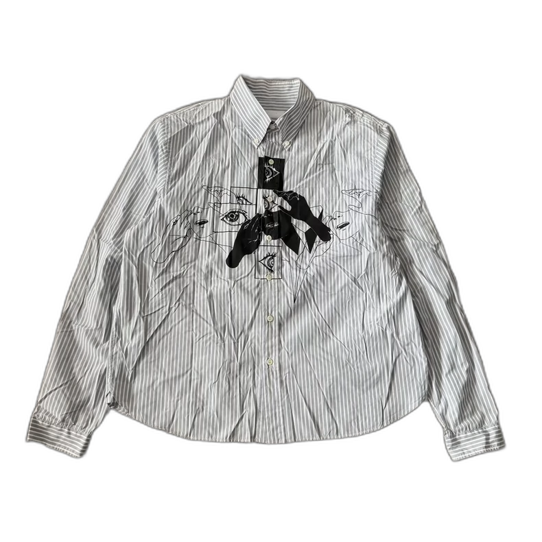 Prada Striped Cartoon Long Sleeve Shirt