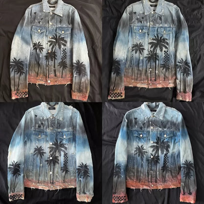 Amiri Palm Denim Trucker Jacket