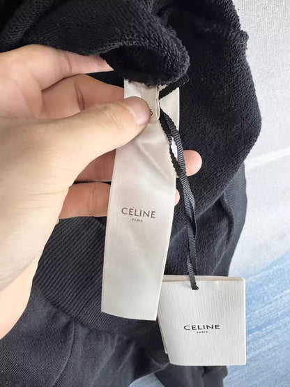 Celine Black Letter Hooded Zip Jacket