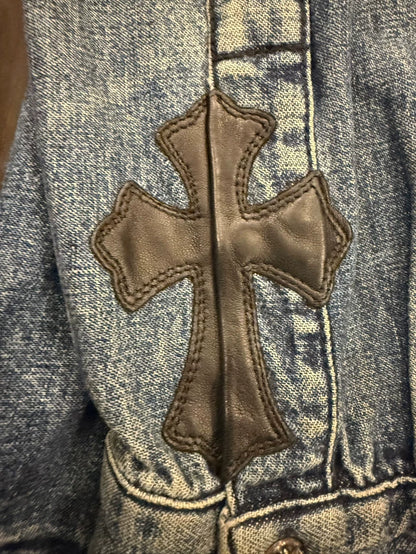 Chrome Hearts Denim Shirt with Leather Details