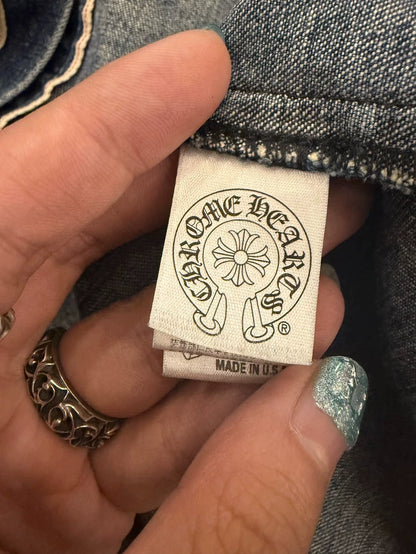 Chrome Hearts Denim Shirt with Leather Details