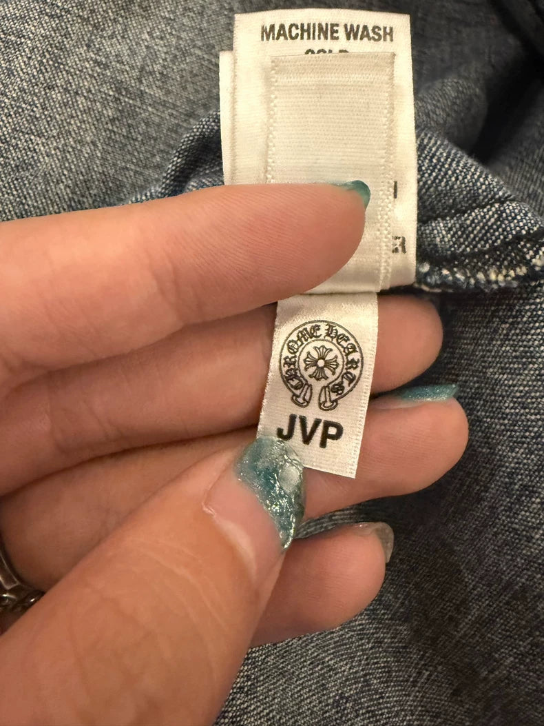 Chrome Hearts Denim Shirt with Leather Details