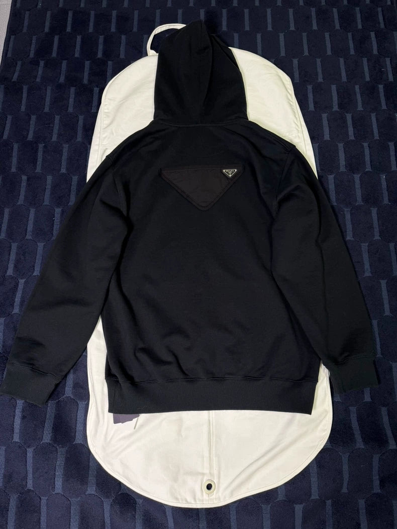 Prada Black Graphic Print Hoodie
