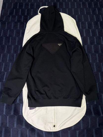 Prada Black Graphic Print Hoodie