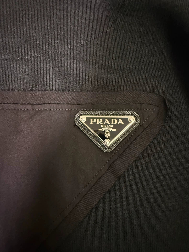 Prada Black Graphic Print Hoodie