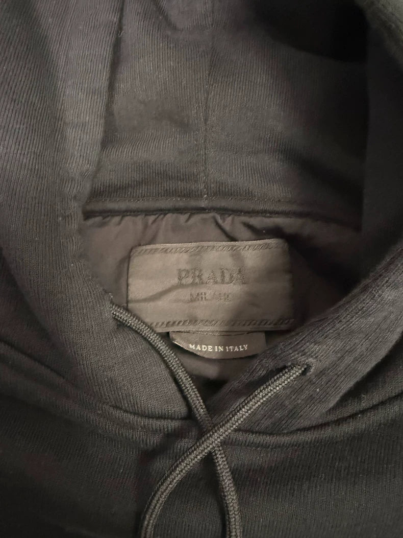 Prada Black Graphic Print Hoodie
